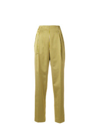 Pantaloni stretti in fondo a righe verticali gialli di Etro