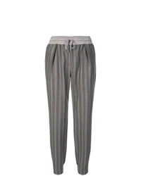 Pantaloni stretti in fondo a righe verticali grigi di Lorena Antoniazzi