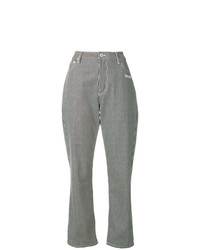 Pantaloni stretti in fondo a righe verticali grigi di Off-White