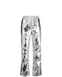 Pantaloni stretti in fondo argento di MM6 MAISON MARGIELA