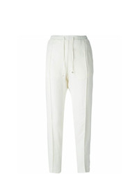 Pantaloni stretti in fondo bianchi di Moncler