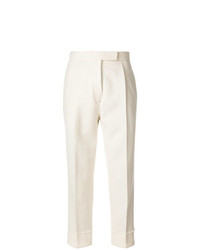 Pantaloni stretti in fondo bianchi di Thom Browne