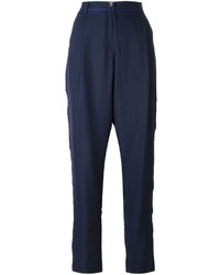 Pantaloni stretti in fondo blu scuro di Emporio Armani