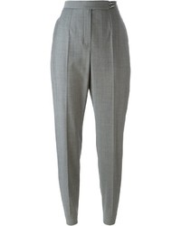 Pantaloni stretti in fondo di lana grigi