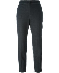 Pantaloni stretti in fondo di lana grigio scuro