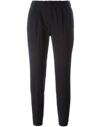 Pantaloni stretti in fondo di lana neri di Brunello Cucinelli