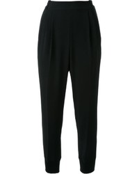 Pantaloni stretti in fondo di lana neri di Muveil