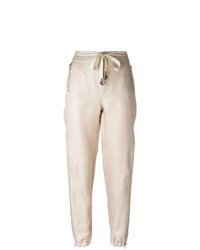 Pantaloni stretti in fondo di lino beige di Ermanno Scervino