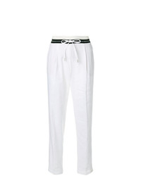 Pantaloni stretti in fondo di lino bianchi di Cambio