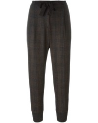 Pantaloni stretti in fondo di seta grigio scuro di Brunello Cucinelli