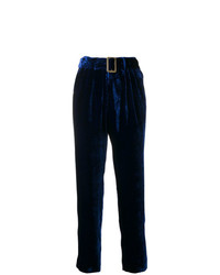 Pantaloni stretti in fondo di velluto blu scuro di Forte Forte