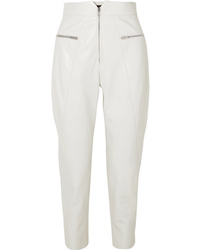 Pantaloni stretti in fondo in pelle bianchi di Isabel Marant