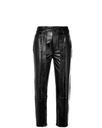 Pantaloni stretti in fondo in pelle neri di Aalto