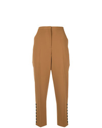 Pantaloni stretti in fondo marrone chiaro di N°21