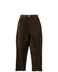 Pantaloni stretti in fondo marrone scuro di Chanel Vintage