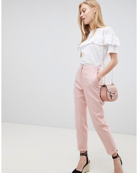 Pantaloni stretti in fondo rosa di ASOS DESIGN