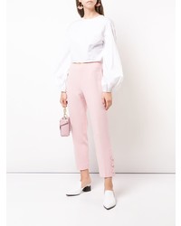 Pantaloni stretti in fondo rosa di Lela Rose