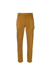 Pantaloni stretti in fondo senapi di Saint Laurent