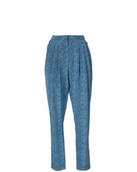 Pantaloni stretti in fondo stampati blu di Philosophy di Lorenzo Serafini