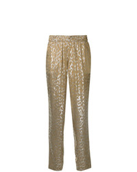 Pantaloni stretti in fondo stampati dorati di Layeur