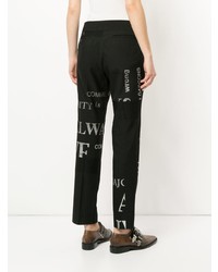 Pantaloni stretti in fondo stampati neri e bianchi di Comme Des Garçons Vintage