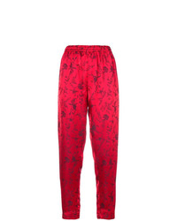 Pantaloni stretti in fondo stampati rossi di Forte Forte