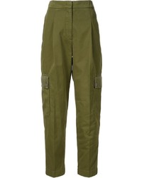 Pantaloni stretti in fondo verde oliva di Givenchy