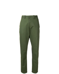 Pantaloni stretti in fondo verde oliva di N°21