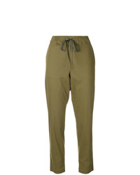 Pantaloni stretti in fondo verde oliva di Semicouture
