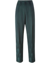 Pantaloni stretti in fondo verde scuro di Rosetta Getty