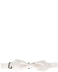 Papillon di seta a righe orizzontali bianco di Dolce & Gabbana
