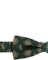 Papillon di seta stampato verde scuro di Dolce & Gabbana