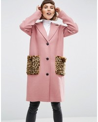 Pelliccia leopardata rosa di Asos