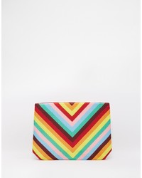 Pochette con motivo a zigzag multicolore di Moyna