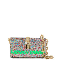 Pochette con paillettes decorata multicolore di Dolce & Gabbana