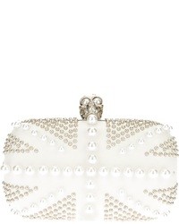 Pochette decorata bianca di Alexander McQueen