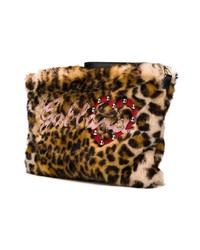 Pochette di pelliccia leopardata marrone di Dolce & Gabbana