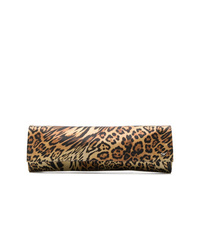 Pochette di raso leopardata marrone di Giuseppe Zanotti Design