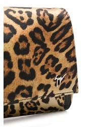 Pochette di raso leopardata marrone di Giuseppe Zanotti Design