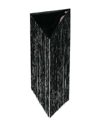 Pochette di tela con frange nera di MM6 MAISON MARGIELA