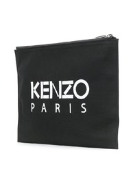 Pochette di tela ricamata nera di Kenzo