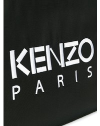 Pochette di tela ricamata nera di Kenzo