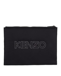 Pochette di tela stampata nera di Kenzo