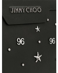 Pochette di tela stampata nera di Jimmy Choo