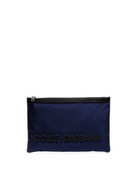 Pochette in pelle blu scuro di Dolce & Gabbana