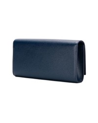 Pochette in pelle blu scuro di Saint Laurent