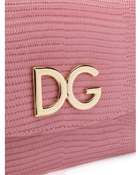 Pochette in pelle con stampa serpente rosa di Dolce & Gabbana