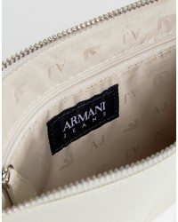 Pochette in pelle grigia di Armani Jeans