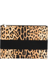 Pochette in pelle leopardata beige di Givenchy