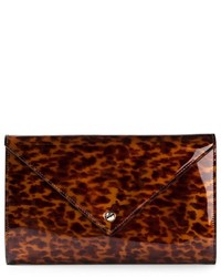 Pochette in pelle leopardata marrone scuro di Givenchy